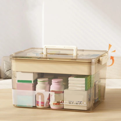 Medicine Box Drawer Home Light Luxury Transparent Multi layered Stackable Dust Proof Large Capacity Desktop Storage Organizer