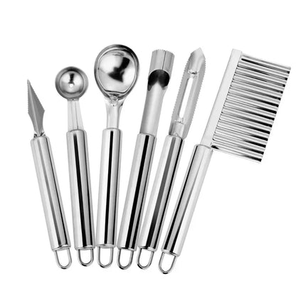 430 Stainless Steel Kitchen Tools Set Gadgets and Accessories Fruit Ball Carving Knife Fruit Peeler Ice Cream Spoon Potato Knife