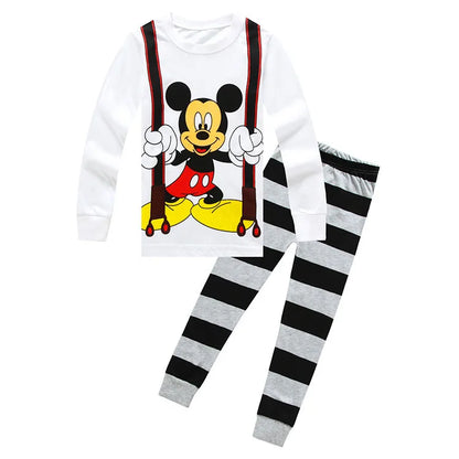 New Spring Autumn Children's Clothing Set Mickey Minnie girl boy Sleepwear Kids Pajamas Set Baby Girls Cotton Cartoon Pyjamas