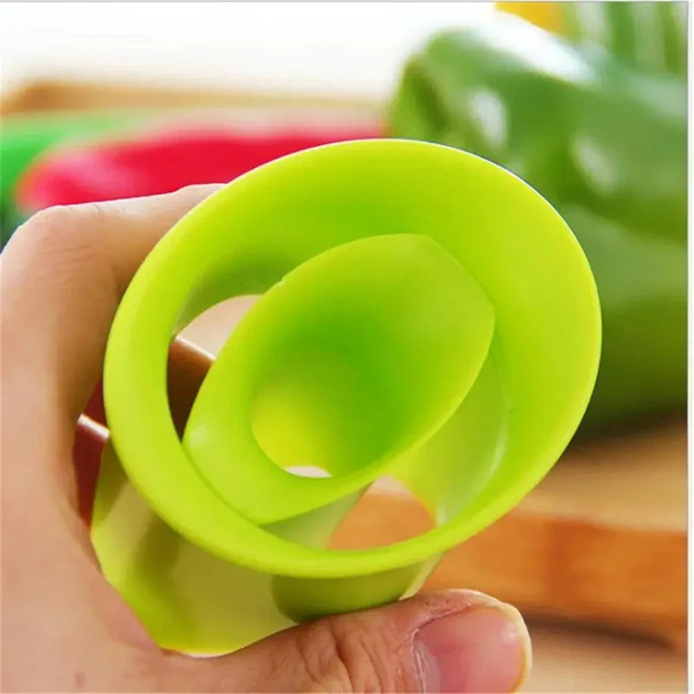 2PCS/Set Slicer Vegetable Cutter Pepper Fruit Tools Cooking Device Kitchen Seed Remover Creative Corer Cleaning Coring Gadget