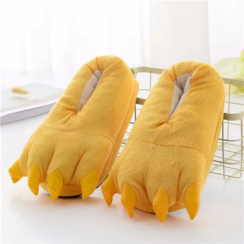 Animal Christmas Paw Slippers Super Soft Floor Noise Slippers Kids Boys Home Shoes Winter Warm Plush Slipper Women Indoor Shoes