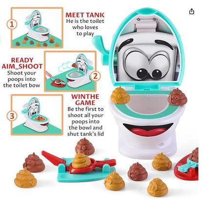 1Set Funny Poop Toilet Game Shooting Toys Prank Catapult Toys Interactive Tabletop Game party Birthday gift For Kids Adults 2024