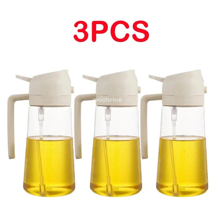 2 in 1 Spray for Olive Oil Spray Sprayer Dispenser Bottle Comfortable Handle Design for Barbecue Air Frying Pan Oven Camping