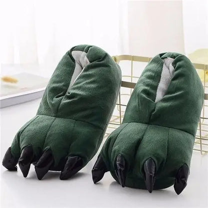 Animal Christmas Paw Slippers Super Soft Floor Noise Slippers Kids Boys Home Shoes Winter Warm Plush Slipper Women Indoor Shoes