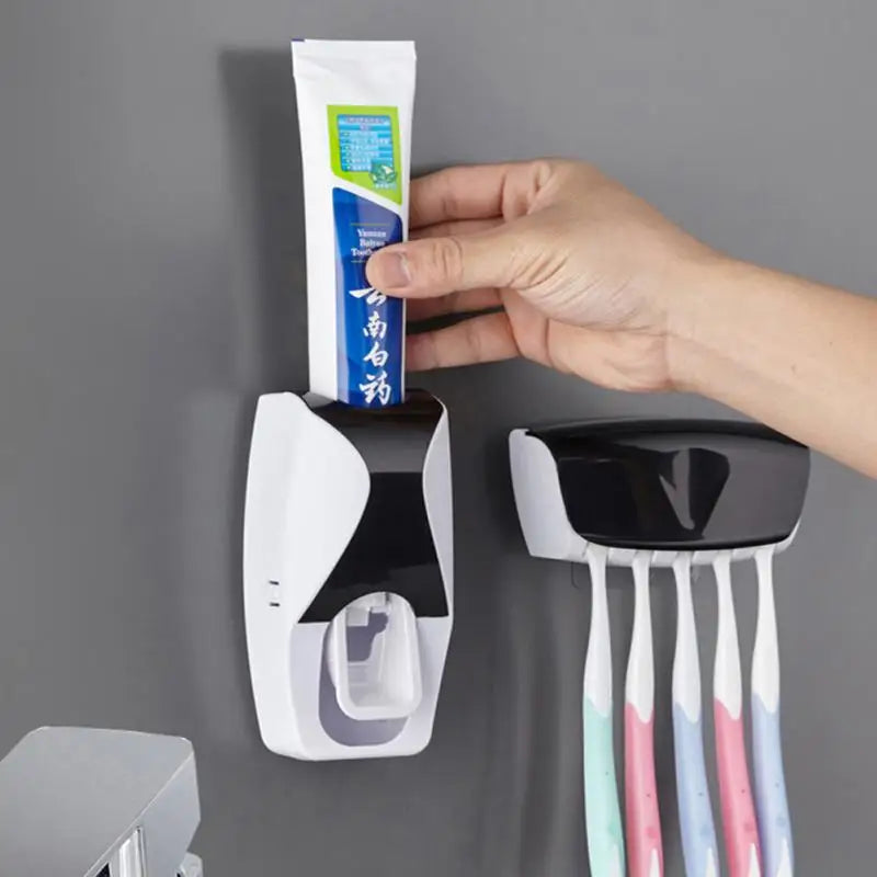 2PCS/set/ 1pcs Automatic Toothpaste Dispenser Dust-proof Toothbrush Holder Wall Mount Bathroom Accessories Squeezer Set