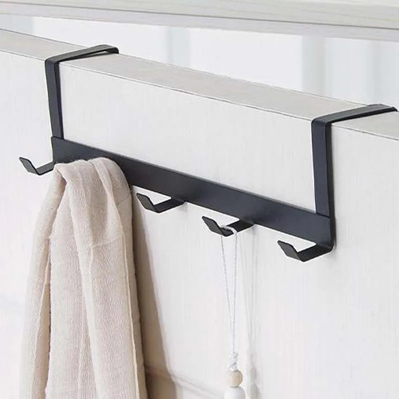 Hooks Over The Door 5 Hooks Home Bathroom Organizer Rack Clothes Coat Hat Towel Hanger Bathroom Kitchen Accessories Holder Rack