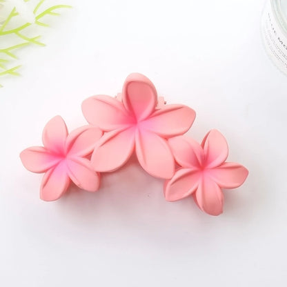 New Versatile Bright Oil French Retro Frangipani Hairpin Simple Fashionable Shark Clip Hair Accessories