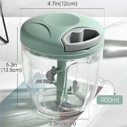 Multifunctional Manual Blender 900ml Kitchen Blender Garlic Stirr Kitchen Mini Manual Pull Ring Garlic Pounder Small Blender