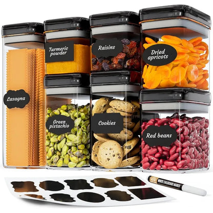 Airtight Food Storage Containers Set for Home Organization - 7 Piece Largest Flip Lock Set w/more Capacity - BPA Free Plastic