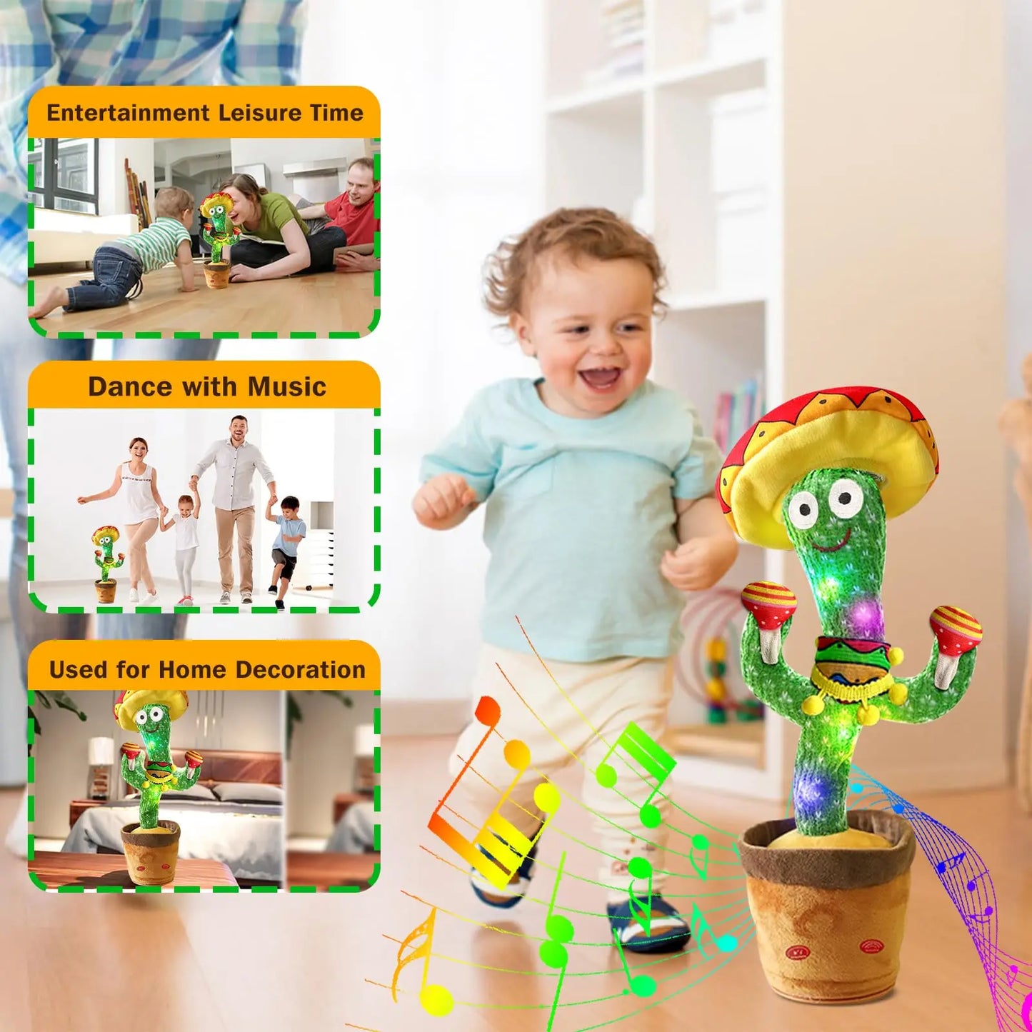 Dancing Talking Cactus Toy for Baby Toddler Boys Girls Gifts Singing Mimicking Cactus Toy Recording Repeating Cactus Baby Toy