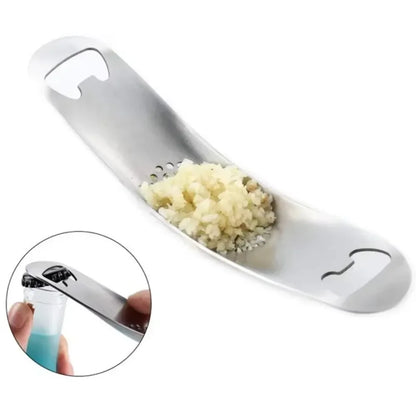 Kitchen Gadget Curved Garlic Press Stainless Steel Multi-function Manual Garlic Creative Cloves Kitchen Garlic Press Tool