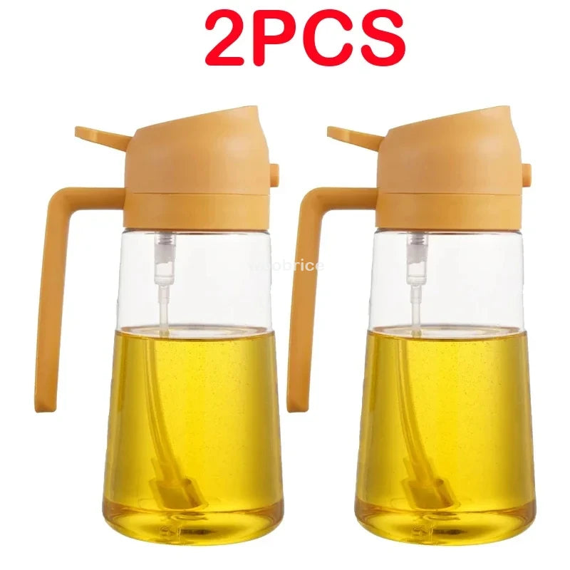 2 in 1 Spray for Olive Oil Spray Sprayer Dispenser Bottle Comfortable Handle Design for Barbecue Air Frying Pan Oven Camping