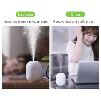 Portable USB Ultrasonic Air Humidifier Essential Oil Diffuser Car Purifier Aroma Anion Mist Maker with LED Lamp Romantic Light