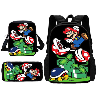 Cute M-MarioS Child School Backpack With Shoulder Bag Pencil Bags School Bags for Boys Girls Best Gift