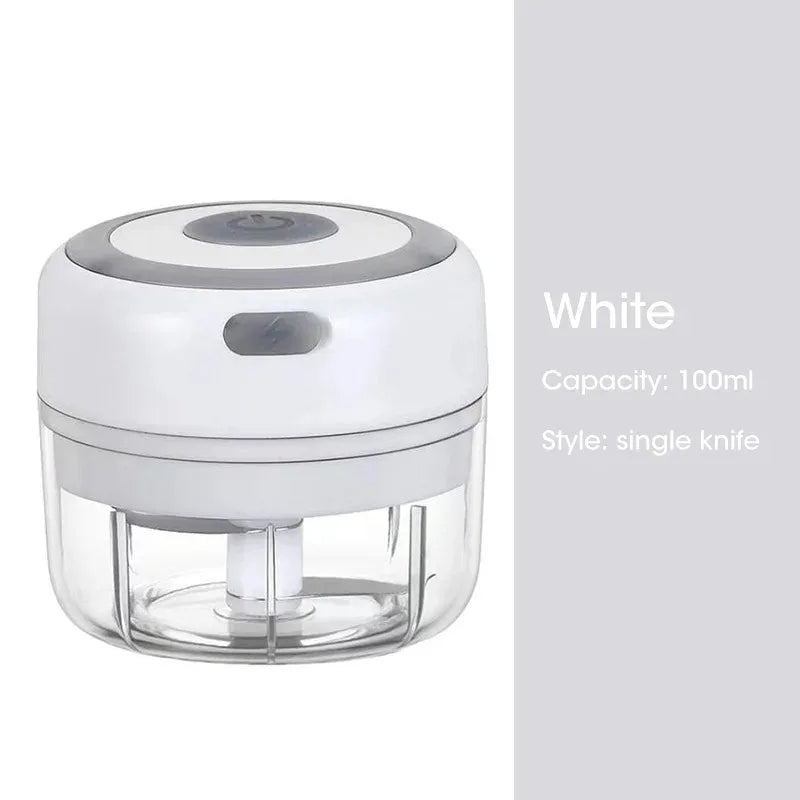 Mini Wireless Electric Garlic Crusher 100ml/250ml Portable Chopper USB Charging Ginger Chili Vegetable Masher Machine Kitchen