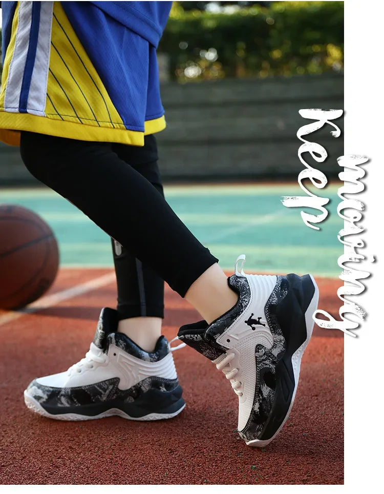 2024 New Boys Brand Basketball Shoes for Kids Sneakers Thick Sole Non-slip Children Sports Shoes Child Boy Basket Trainer Shoes