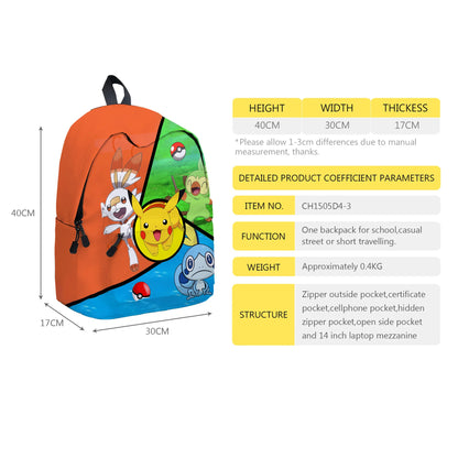 pokemon, pikachu, cartoon, elementary and middle school students' schoolbags, children's backpacks  anime  anime figure