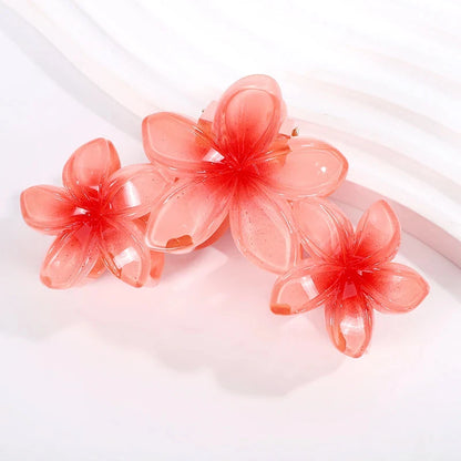 New Versatile Bright Oil French Retro Frangipani Hairpin Simple Fashionable Shark Clip Hair Accessories