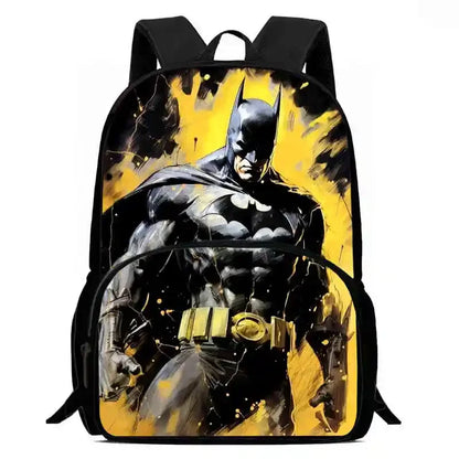 Cartoon Super Hero B-BatmanS School Backpack,Lunch Bags,Pencil Bags for 4-8 Years Old,Cartoon School Bags for Boy Girl Best Gift