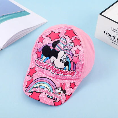 Disney New Anime Frozen Minnie Mouse Kids Brand Hat Boy Girl Travel Caps Spiderman Mickey Baby Caps Figure Gift Toys 3-8Y