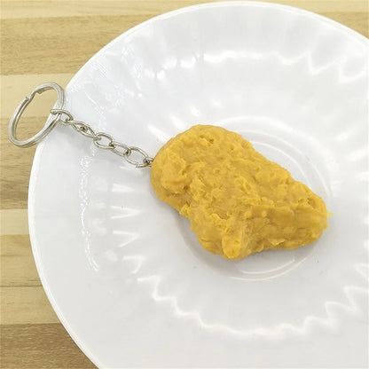 Funny Fried Chicken Leg Chicken Wing Keychain Creative Mini Simulation Food Pendant With Key Ring For Handbag Purse Accessories