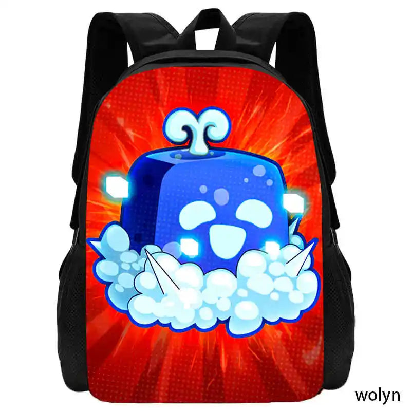 Blox Anime Fruits School bags for Boy Girls Mochila Cartoon Children's Backpack Anime Game Book Bags Light Weght and Durable