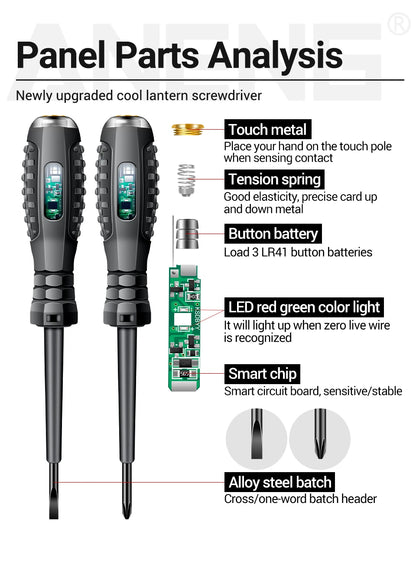 ANENG B05 Word/cross Screwdrivers Neon Bulb Indicator Meter Electric Pen Insulated Electrician Highlight Pocket Tester Pen Tools