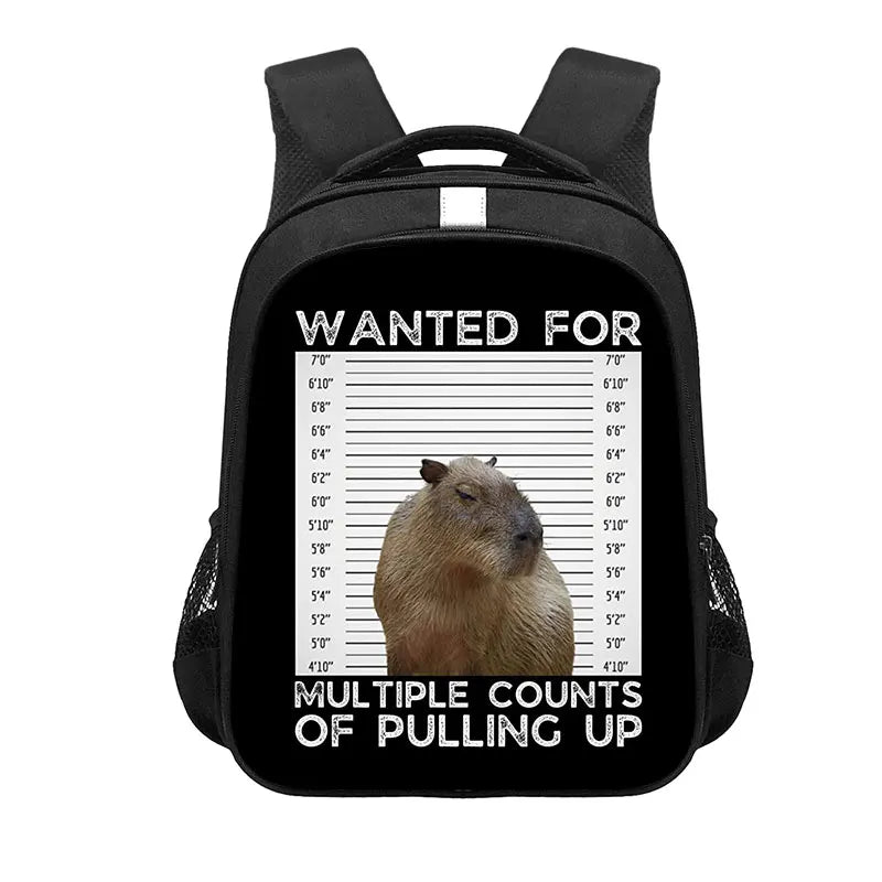 Kawaii Capybara Print Backpack Women Men Don't Worry Be Capy Children Student School Bags Laptop Kindergarten Rucksack Gift