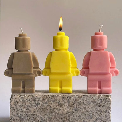 Creative Robot Silicone Candle Mold Concrete Plaster Chocolate Baking Mold Home Decoration Christmas Gifts Craft Supplies