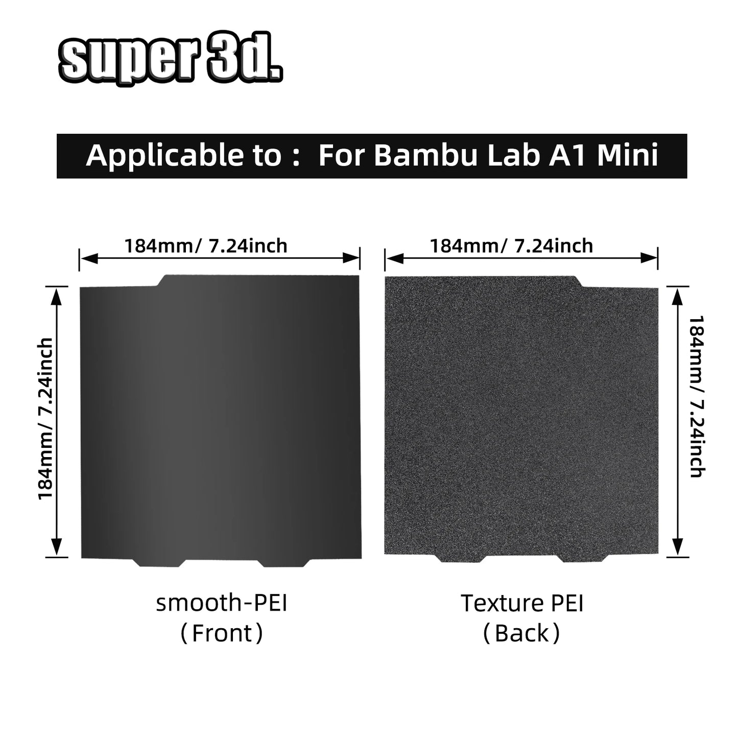 Bambulab Build Plate 257x257 Spring Steel Sheet Peo H1H Pey Sheet A1 X1C P1S bambu pei build plate 3d Printer Bamboo Lab Plate