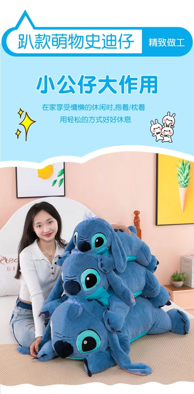 Puppy Stitch Doll Blue Stitch Plush Long Pillow Toys Girl Sleeping Leg Clamping Plushies Doll Children's Birthday Pillow Gift