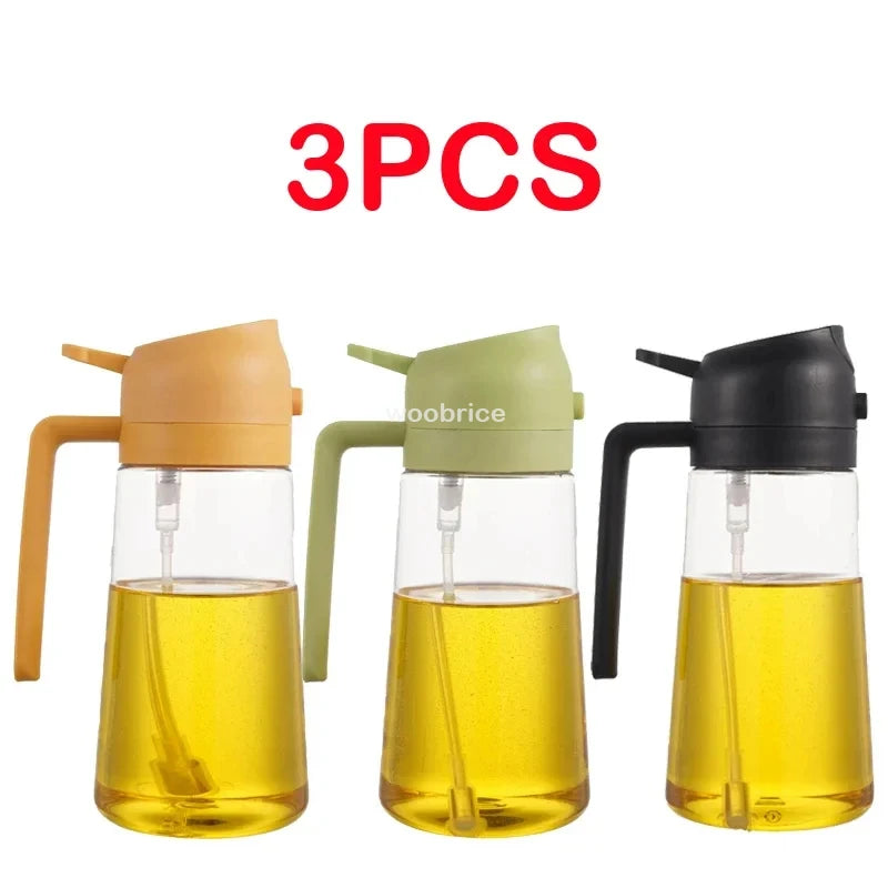 2 in 1 Spray for Olive Oil Spray Sprayer Dispenser Bottle Comfortable Handle Design for Barbecue Air Frying Pan Oven Camping