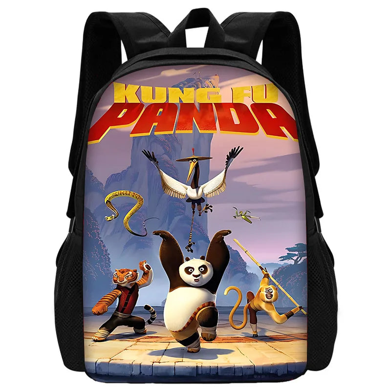 Cartoon Kung Fu Panda Child School Backpack With Shoulder Bag Pencil Bags School Bags for Boys Girls Best Gift