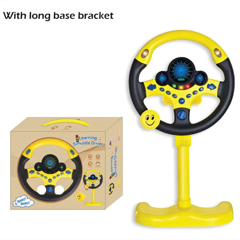 Kids Electric Simulation Steering Wheel Toy With Light And Sound Educational Children Co-Pilot Children'S Car Toy Vocal Toy Gift