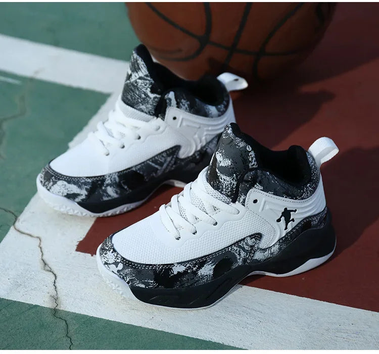 2024 New Boys Brand Basketball Shoes for Kids Sneakers Thick Sole Non-slip Children Sports Shoes Child Boy Basket Trainer Shoes