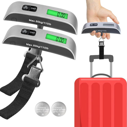 Digital Luggage Scale 110lbs Hanging Baggage LCD Display Portable Suitcase Weighing Scale Travel Luggage Weight Scale Tool