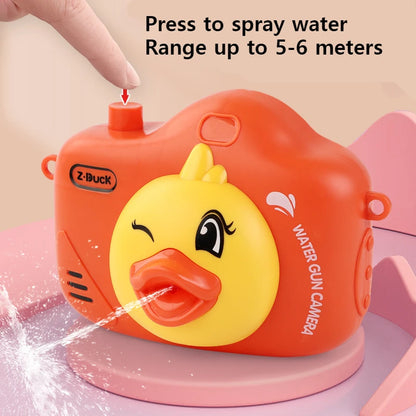 Camera Water Shooting Gun Toy Portable Animal Duck Model No Battery Soaker Spray Blaster Outdoor Bath Toys for Baby Kids Gifts