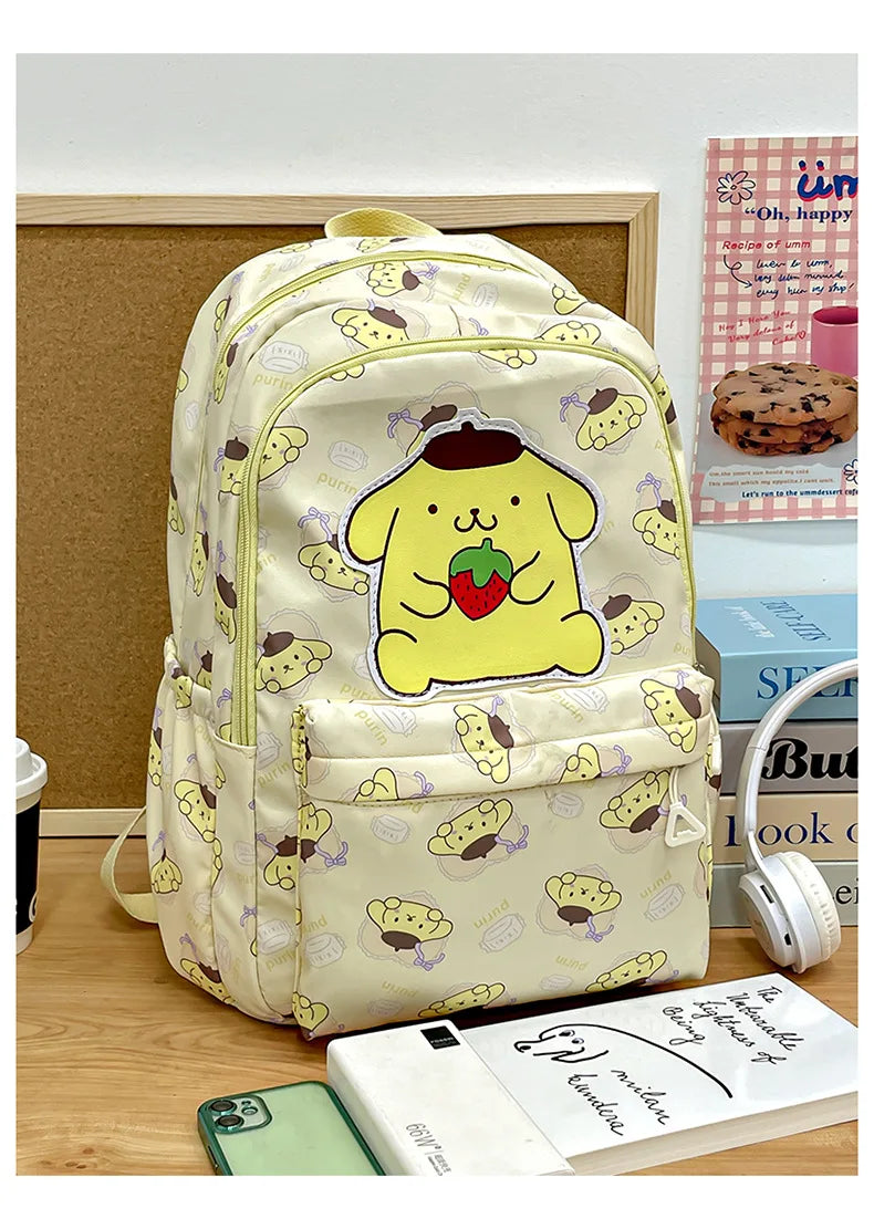 Sanrio Schoolbag Anime Kuromi Cinnamoroll My Melody Pochacco Student Backpack School Bag Large Capacity for Children Girls Boys