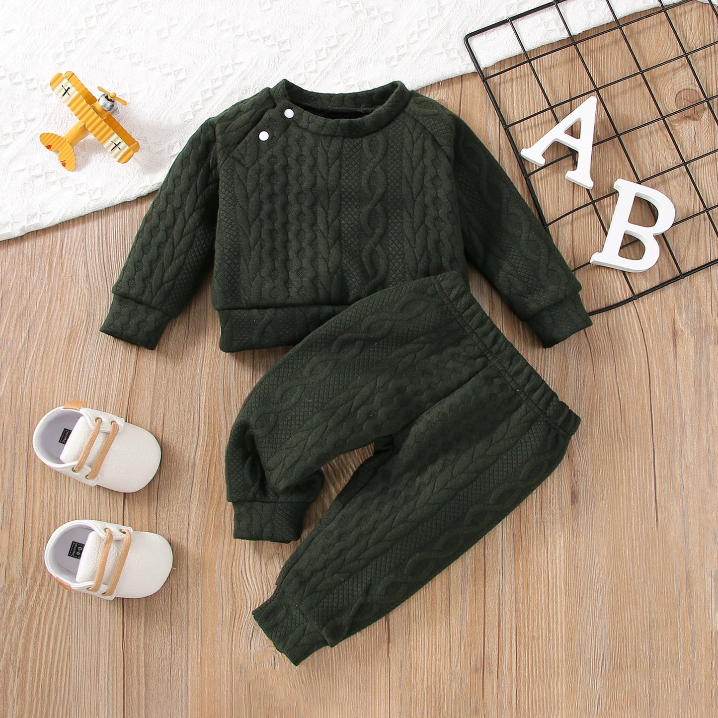 7 Colors Newborn Baby Girl Boy Clothes Set Solid Color Long Sleeves Top+Pants 2PCS Outfits Leisure Sport Autumn&Winter Costume