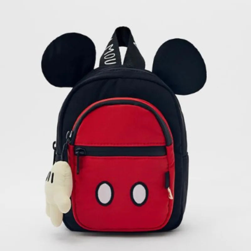 Disney New High-quality Mickey School Bag with Cute Charms for Children Multifunctional Backpack