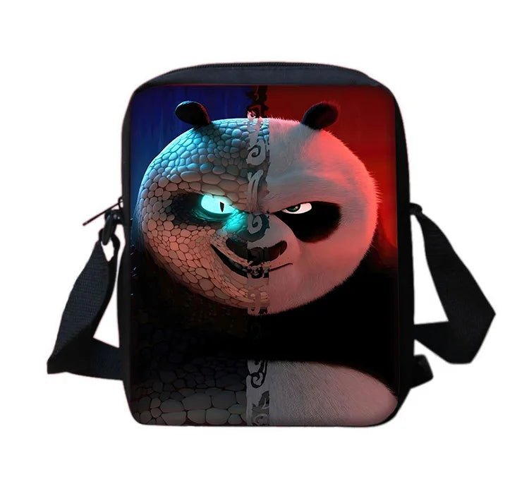 Cartoon Kung Fu Panda Child School Backpack With Shoulder Bag Pencil Bags School Bags for Boys Girls Best Gift