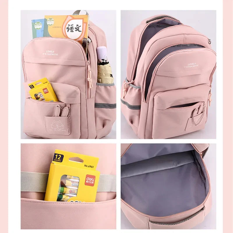 elementary school student girl bag cute school backpack children pink bookbag primary school satchel kid large capacity backpack