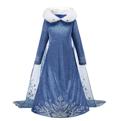 Baby Princess Dress Girls Elsa Anna Birthday Floral Costume Kids Cosplay Evening Long Sleeve Clothes Snow Queen Wedding Fantasy