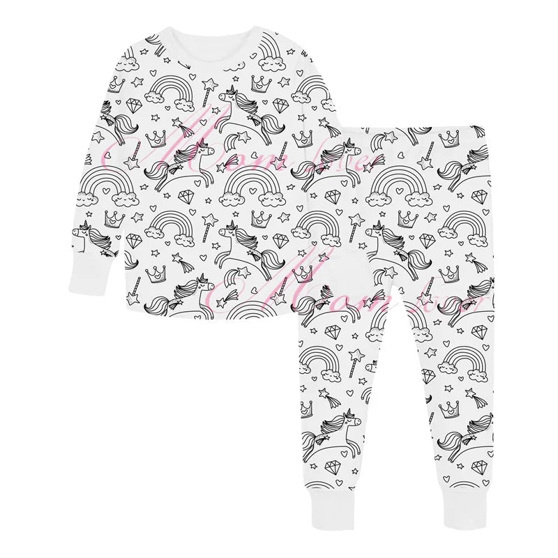 DIY Pajamas Kids Sketch Colorful Pajama Set Kids Art Color Your Own Pajama Handicraft Toys DIY Kid Crafts For Kids Boys Girls