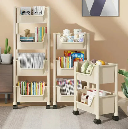 Trolley Bookshelf Kitchen Storage Rack Kitchen Corner Narrow Slit Storage Cabinet Bathroom Living Room Home Organizer