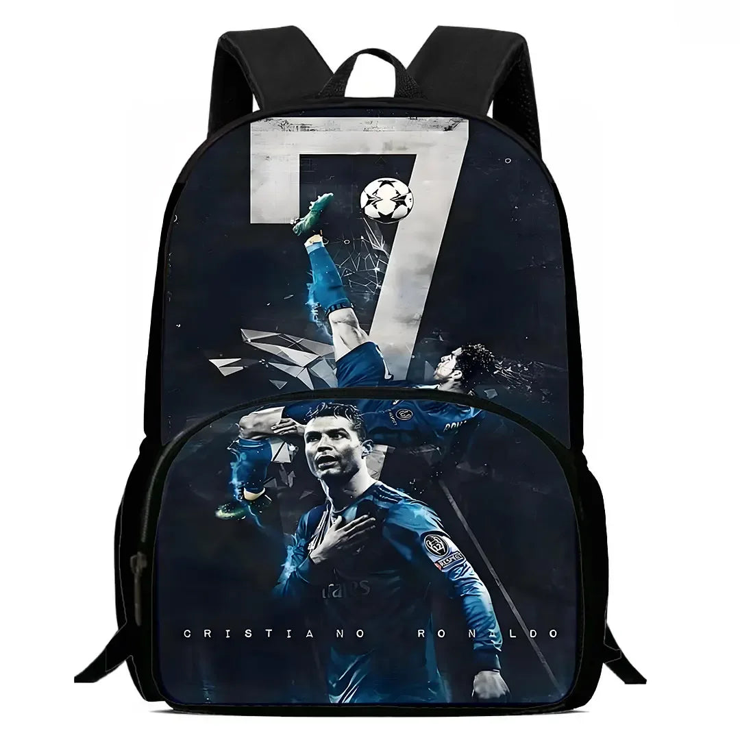 Cartoon C-CR7 Football-Stars Child Backpack,Lunch Bags,Pencil Bags for 4-8 Years Old Anime School Bags for Boys Girls Best Gift