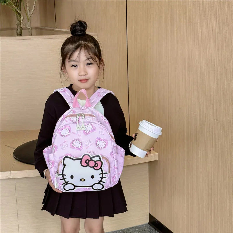 Sanrioed Anime Hello Kitty Cinnamoroll My Melody Kuromi Cute Kid Backpack Kawaii Cartoon Leather Mini School Bag Holiday Gift