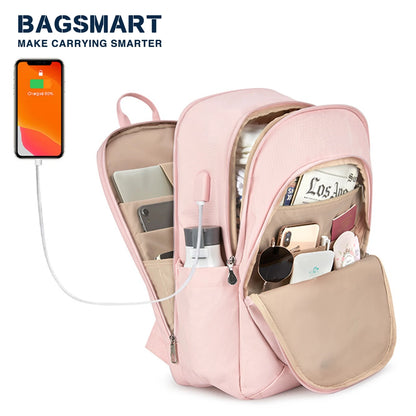 BAGSMART Backpacks for Women School Bag for girl 17.5''/15.6'' Notebook Travel Laptop Computer Backpack with USB Charging Port