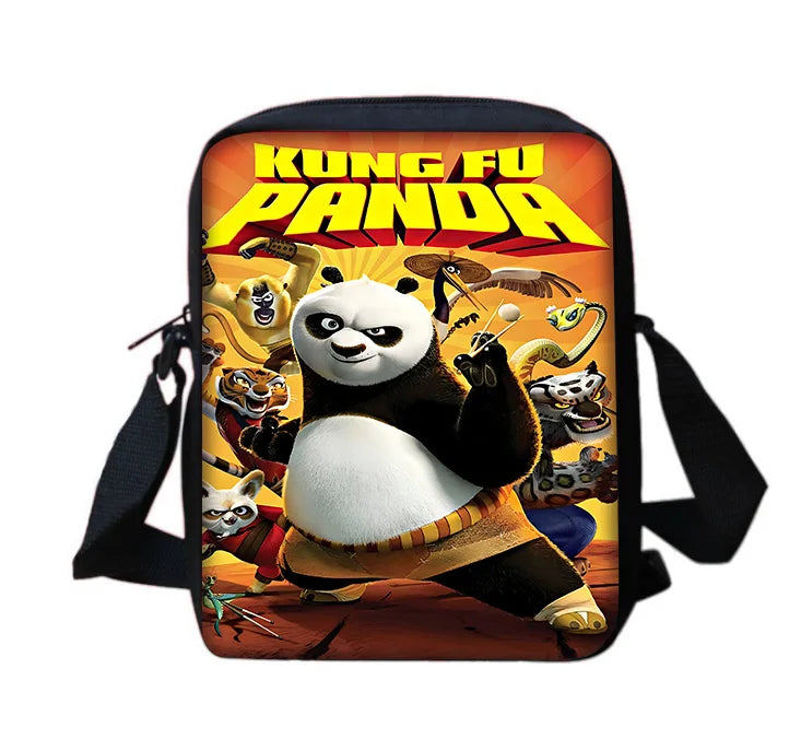 Cartoon Kung Fu Panda Child School Backpack With Shoulder Bag Pencil Bags School Bags for Boys Girls Best Gift