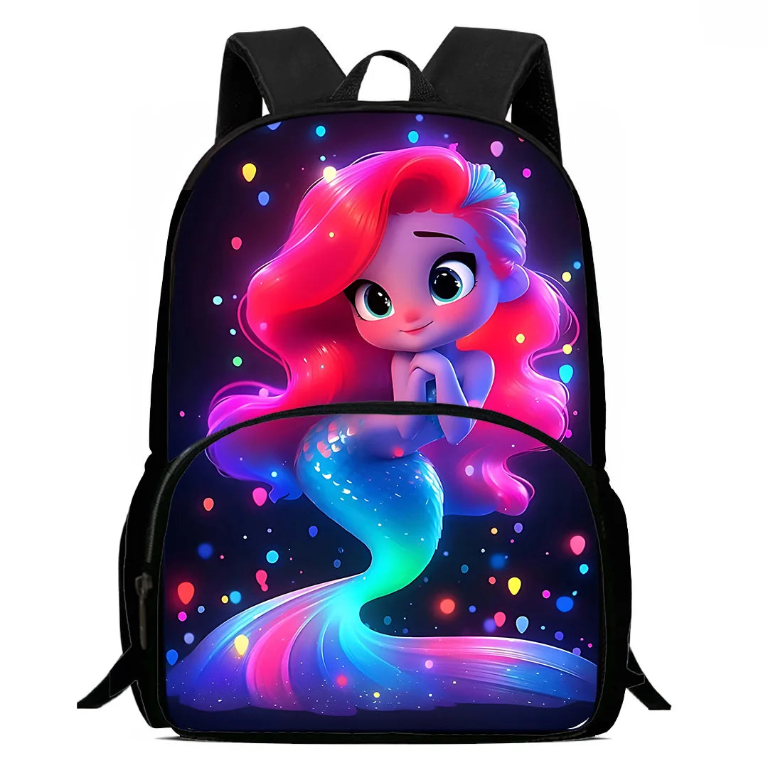 3Pcs Set Cute Princess Ariel Child Backpacks Shoulder Bag Pencil Case Pupil Large Capacity School Bags for Boys Girls Best Gift